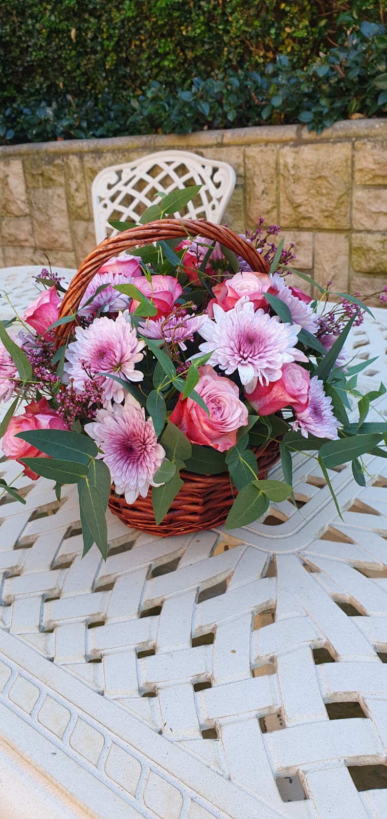 Pale pink basket